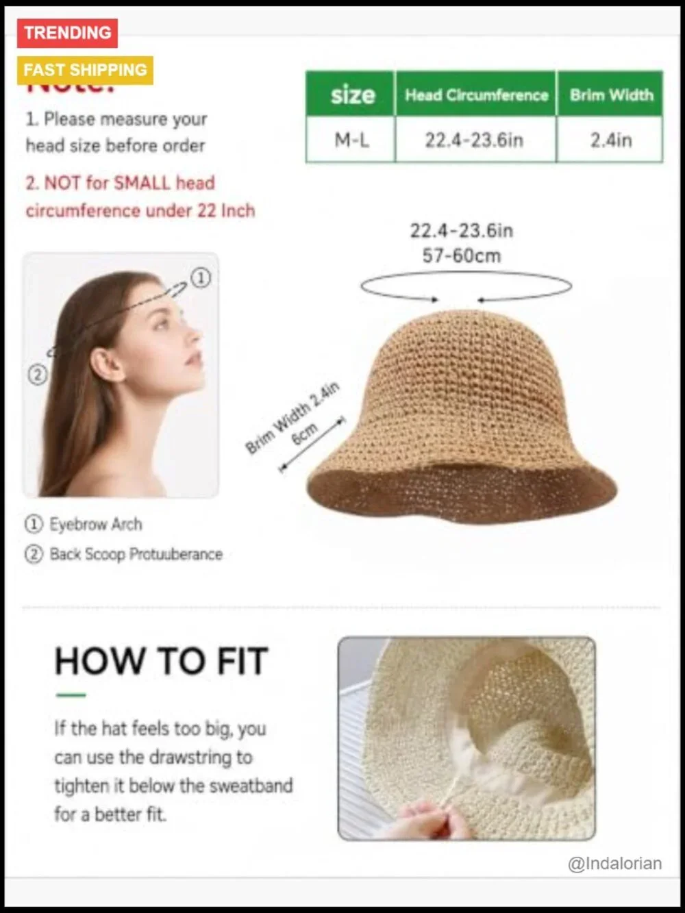 Straw Bucket Hat Packable Floppy Wide Brim UV Protection Travel Sun Hat